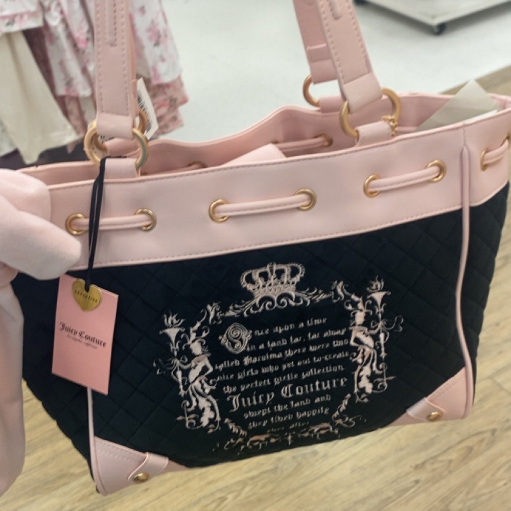 Juicy Couture Black and Pink Once Upon A Time  Quilted Daydreamer
